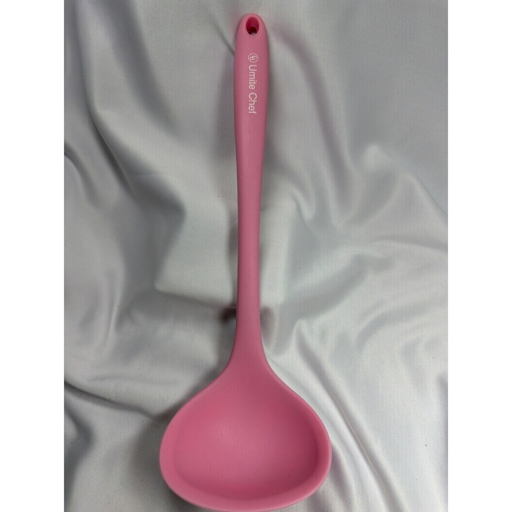 Umite Chef Silicone Soup Ladle Kitchen Utensil Pink Heat Resistant One Piece OS